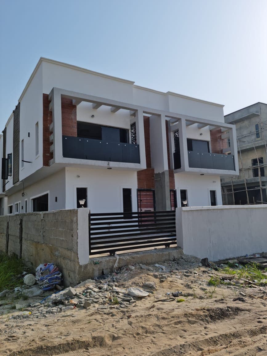 Completed duplex with gate and fence